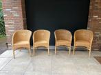 Vier rotan eetkamer stoelen, Huis en Inrichting, Ophalen, Bruin, Riet of Rotan, Zo goed als nieuw