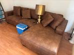 Nette suede hoekbank - 280x160x40H, 1025xe, Ophalen of Verzenden, Zo goed als nieuw, Re