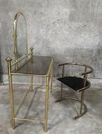 Hollywood Regency Vanity Kaptafel, Ophalen, Gebruikt, Metaal of Aluminium, 100 tot 150 cm