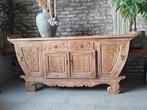 Dressoir Bali houtsnijwerk, Ophalen, Www.ibizasfeer.nl, 150 tot 200 cm, Teakhout