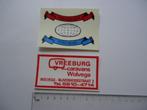 sticker oud Caravan camper Vreeburg wolvega heesch retro, Verzenden, Zo goed als nieuw, Bedrijf of Vereniging