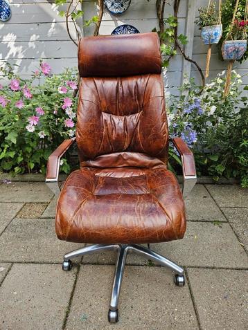 Kare Design Cigar Lounge bruin lederen bureaustoel beschikbaar voor biedingen