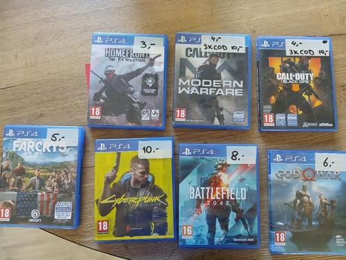 Playstation 4 spellen waaronder call of duty, farcry 5, etc., Spelcomputers en Games, Games | Sony PlayStation 4, Gebruikt, Vechten