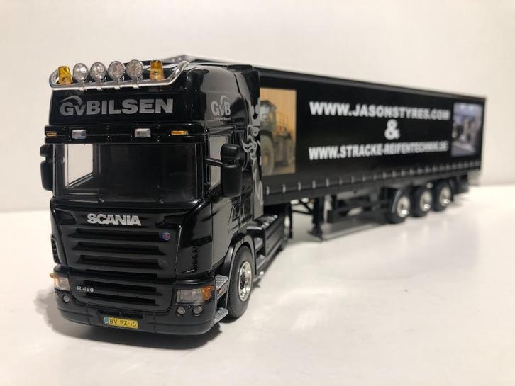 Scania R Topline met Tautliner v.Bilsen WSI 1:50, Hobby en Vrije tijd, Modelauto's | 1:50, Nieuw, Bus of Vrachtwagen, Wsi, Ophalen of Verzenden