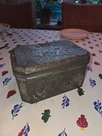 Oud metalen opbergkistje kistje ysendyk vintage antiek, Ophalen of Verzenden