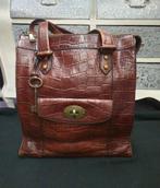 FOSSIL CROCO Bruin - Tas Vintage., Ophalen of Verzenden, Gebruikt, Bruin, Schoudertasje