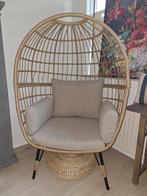 Grote rotan rieten fauteuil stoel relax ibiza bohemian, Huis en Inrichting, Ophalen, Zo goed als nieuw, Bruin, Eén