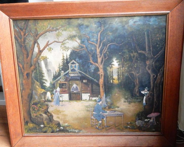 Schilderij sprookjesbos, Antiek en Kunst, Kunst | Schilderijen | Klassiek, Ophalen