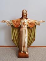 Groot Heilig Hart beeld incl. originele ophangplank + lampje, Antiek en Kunst, Antiek | Religie, Ophalen