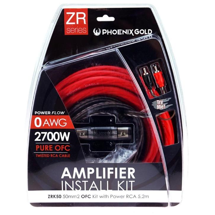 Phoenix Gold ZRK50 Power FLOW 50mm2 Kabel kit 5,2m tot 2700W, Auto diversen, Autospeakers, Verzenden
