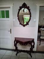 Mooie barokke haltafel met spiegel in noten/mahoniehout, Ophalen