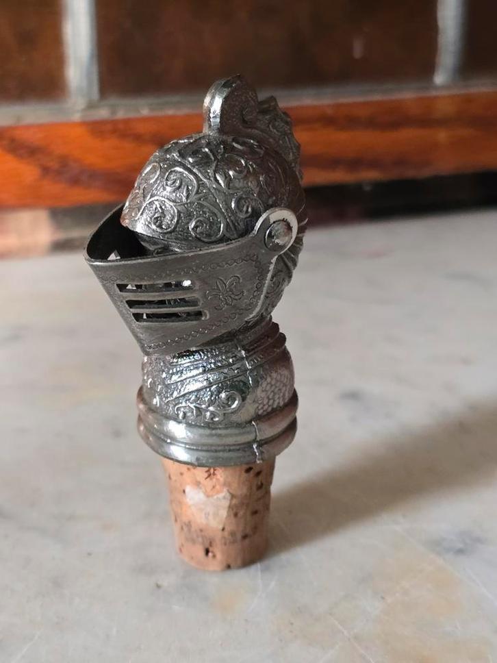Verzilverde flessenstop ridder, Antiek en Kunst, Curiosa en Brocante, Ophalen of Verzenden