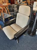 Zwarte vintage draaifauteuil, Ophalen, Metaal, Gebruikt, 75 tot 100 cm