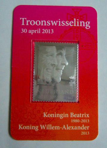 Troonswisseling Postfris Aangetekend zilver PF postzegel beschikbaar voor biedingen