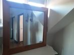Teakhouten spiegel, Huis en Inrichting, Ophalen, Vierkant, Zo goed als nieuw, 75 tot 100 cm