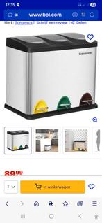 Songmics Prullenbak 3 Vakken - Zo Goed Als Nieuw!, Met pedaal, 50 tot 75 cm, Ophalen of Verzenden, Rvs