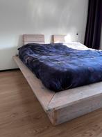 Kingsize bed (lits-jumeaux)steigerhout  incl 2x 90cm matras, Huis en Inrichting, Ophalen of Verzenden, Zo goed als nieuw, Steigerhout