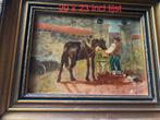 Olieverf paard tafereel gesigneerd, Ophalen of Verzenden