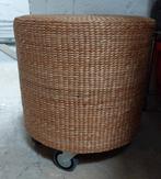Poef rotan op wieltjes, Huis en Inrichting, Ophalen, Rond, Minder dan 50 cm