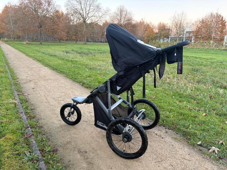 Joofy hardloop kinderwagen incl voetenzak/dekenzak zaffiro, Kinderen en Baby's, Buggy's, Zo goed als nieuw, Overige merken, Verstelbare rugleuning