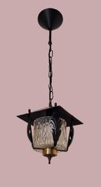 HALLAMP VINTAGE JAREN 50/60, Huis en Inrichting, Lampen | Hanglampen, 50 tot 75 cm, Ophalen of Verzenden, Zo goed als nieuw, Glas