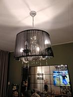 Elegante Kroonluchter met Zwarte Kap, Ophalen of Verzenden, Zo goed als nieuw, Glas, Klassiek met moderne twist