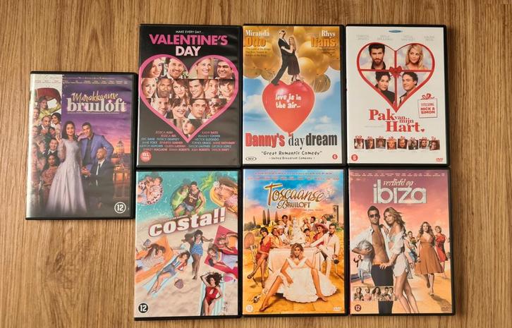 7 Romantische DVD's - Valentijnsdag, Ibiza, Costa..., Cd's en Dvd's, Dvd's | Overige Dvd's, Gebruikt, Vanaf 6 jaar, Ophalen of Verzenden