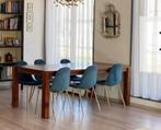 Houten design tafel (met stoelen), Huis en Inrichting, 200 cm of meer, Vijf personen of meer, Rechthoekig, Overige houtsoorten