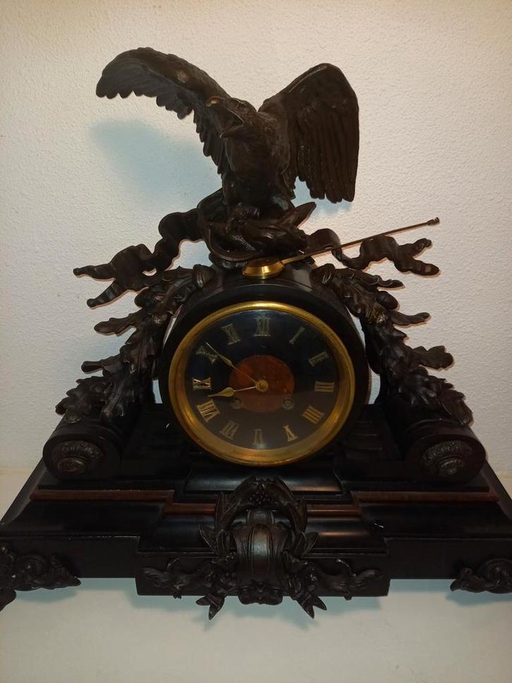 Antieke grote pendule met adelaar, Antiek en Kunst, Antiek | Klokken, Ophalen