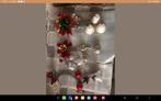 5 Oude vintage gablonzer kerstornamenten met bellen/corsage, Ophalen