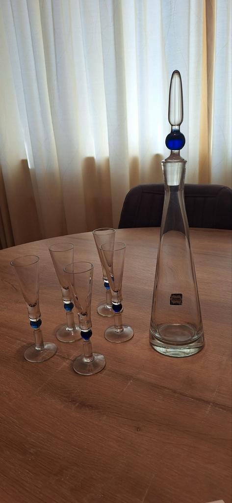 Kristallen karaf set met glaasjes, Antiek en Kunst, Antiek | Glas en Kristal, Ophalen of Verzenden