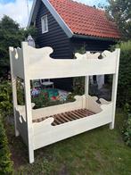 Leuk wit massief houten stapelbed, Ophalen, 85 tot 100 cm, Zo goed als nieuw, Matras