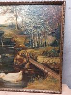 Authentiek Drents Landschap met Eenden – Jo Weyers – Groot, Ophalen of Verzenden