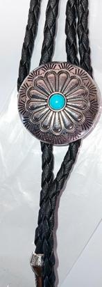 Western rond bolo tie, Sieraden, Tassen en Uiterlijk, Kettingen, Verzenden, Nieuw, Zwart, Zilver