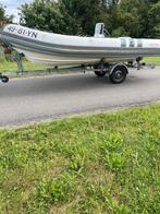 Te koop rib met kantel trailer rubberboot, Watersport en Boten, Gebruikt, 70 tot 120 pk, Benzine, Overige materialen