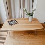 Massief eikenhouten salontafel, 50 tot 100 cm, Minder dan 50 cm, Rechthoekig, Zo goed als nieuw
