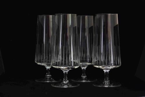 4 X Schott Zwiesel – Champagne fluid van gegraveerd kristal, Verzamelen, Glas en Borrelglaasjes, Gebruikt, Overige typen, Ophalen of Verzenden