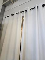 Witte geweven gordijnen - topstaat & stijlvol, Gebruikt, 200 cm of meer, Ophalen of Verzenden, 200 cm of meer