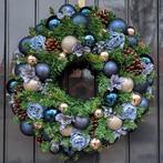 Kerstkrans blauw 60cm | WinterWonderDecor, Huis en Inrichting, Woonaccessoires | Kransen, Ophalen of Verzenden, Nieuw