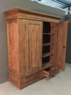 Doorleefde teakhouten 2-deurs kast, 200 cm of meer, 150 tot 200 cm, Teakhout, Nieuw