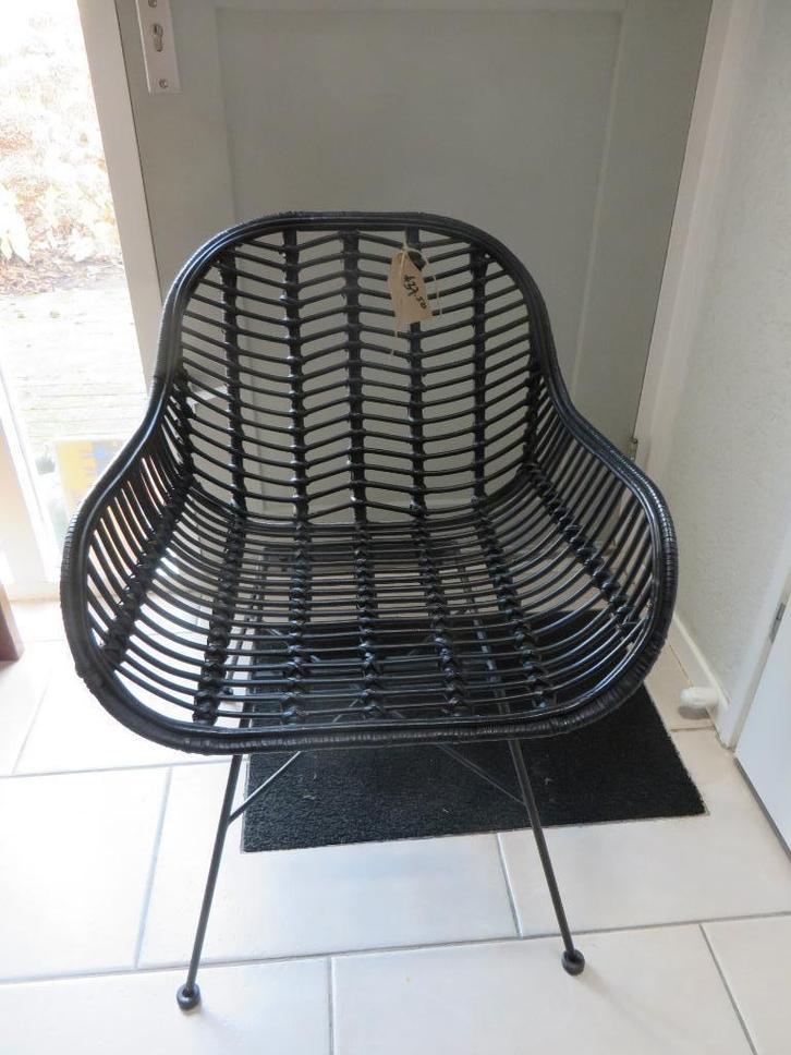 eetkamer stoelen, Huis en Inrichting, Stoelen, Zo goed als nieuw, Drie, Riet of Rotan, Stof, Overige materialen, Zwart, Ophalen