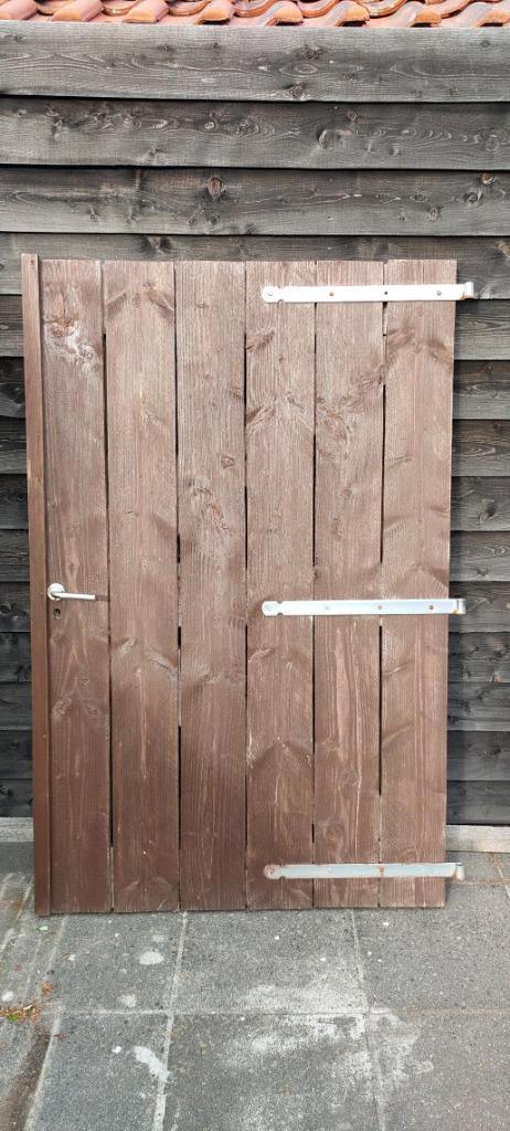 schuttingdeuren hout 238cm, Tuin en Terras, Tuinpoorten, Gebruikt, Draaipoort, Hout, 150 tot 200 cm, 200 cm of meer, Ophalen