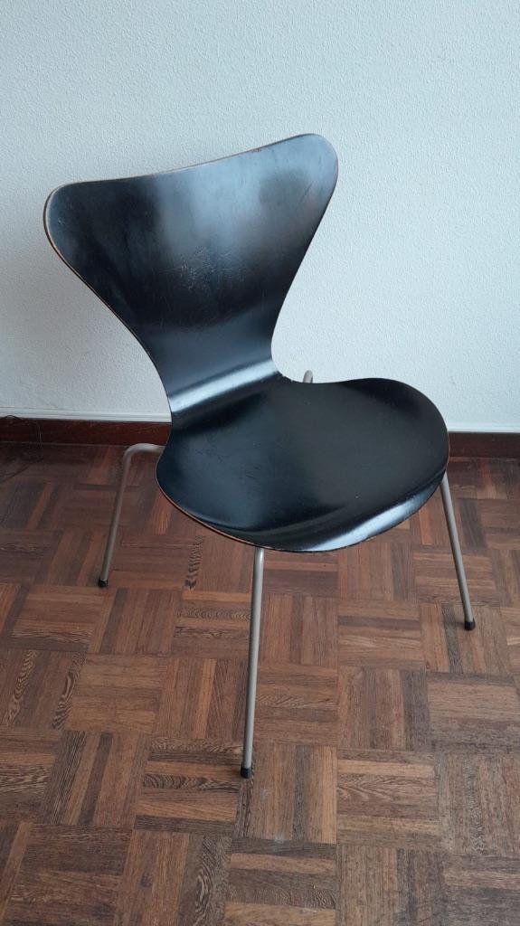 Arne Jacobsen vlinderstoel (origineel uit 1959), Huis en Inrichting, Stoelen, Gebruikt, Eén, Hout, Zwart, Ophalen