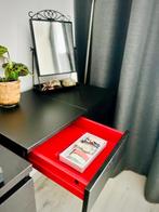 Make-up tafel (IKEA BRIMNES) + stoel + spiegel + prullenbak, Ophalen, Gebruikt, 50 tot 100 cm, Minder dan 100 cm