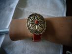 Carneool stretch armband met concho bovenop, Navajostijl, Overige materialen, Overige kleuren, Ophalen of Verzenden, Zo goed als nieuw