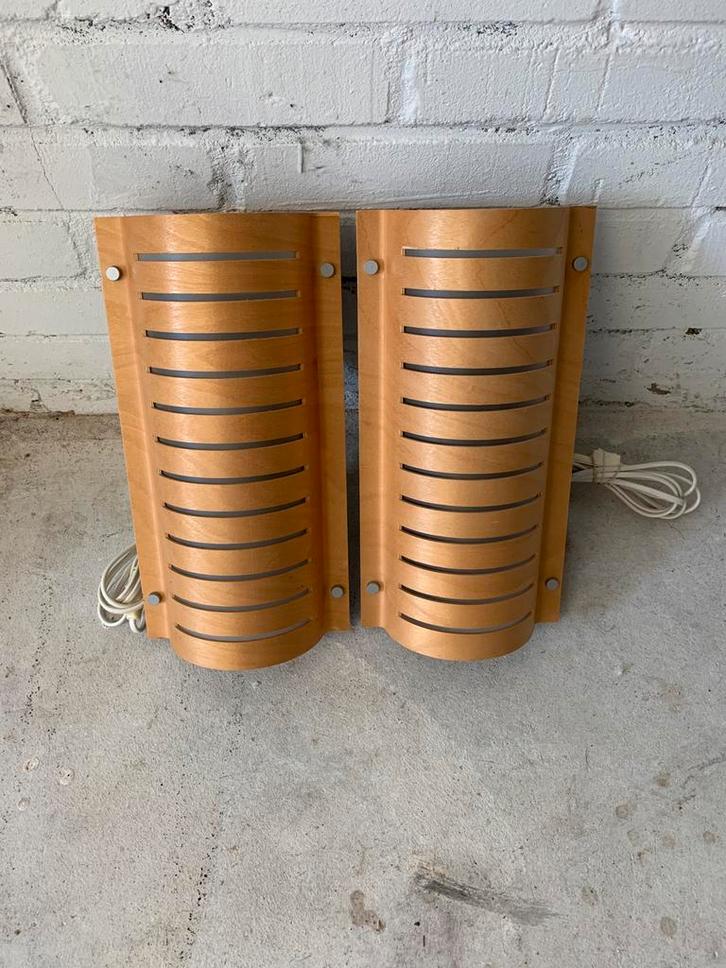 vintage IKEA Strimma wandlamp Marianne Hagberg, Huis en Inrichting, Lampen | Wandlampen, Zo goed als nieuw, Hout, Metaal, Ophalen