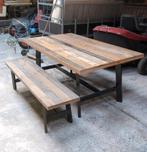 Eettafel met bijbehorend bankje, Ophalen, Gebruikt, 50 tot 100 cm, Metaal