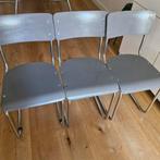 6 Grijze buisframe stoelen, gispen lookalike, Huis en Inrichting, Ophalen, Zo goed als nieuw, Grijs
