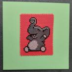 kaart met geborduurde (blije) olifant (1811), Ophalen of Verzenden, Nieuw, Dieren