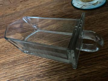 Vintage Glazen Suikerpot/Snoepbakje la laatje lade beschikbaar voor biedingen